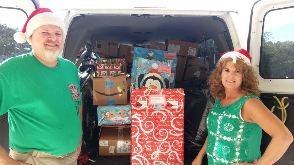 A truck full of gifts